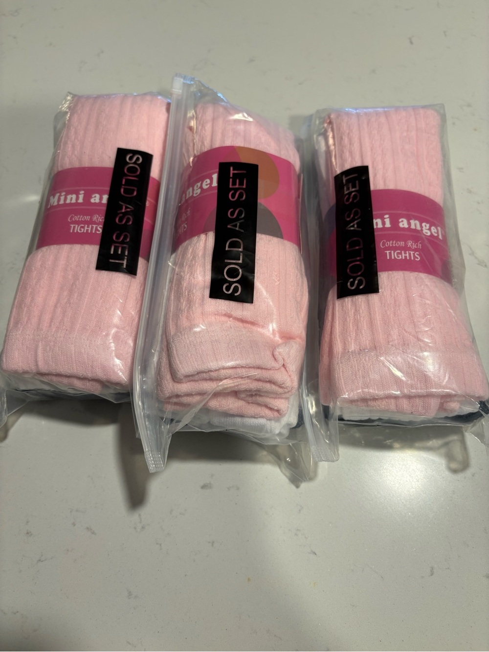Cotton Rich Tights - Light Pink (3 packages 9 total pair)